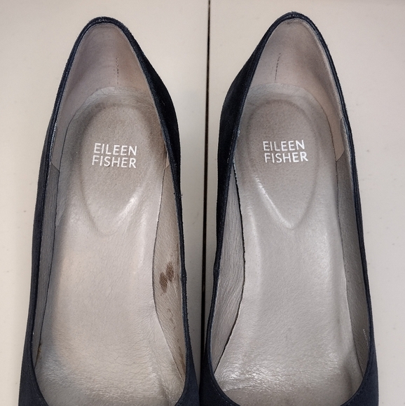 Eileen Fisher Hawk Suede Business Office Block Wedge Heel Pointed Toe Pumps 8.5 - Picture 10 of 15